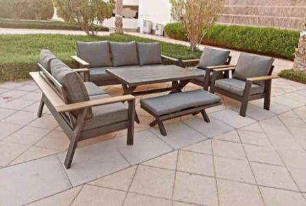 Sofa set aluminium grey