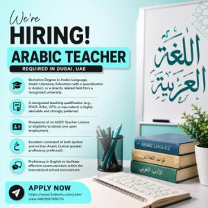 Arabic Teacher Required in Dubai