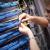 Fiber optic home cabling technician computer network in Dubai