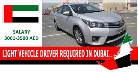 LIGHT VEHICLE DRIVER REQUIRED IN DUBAI