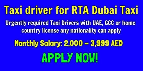Taxi driver for RTA Dubai Taxi