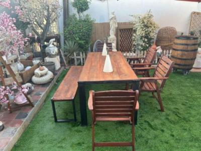 Sturdy solid wood dining table set