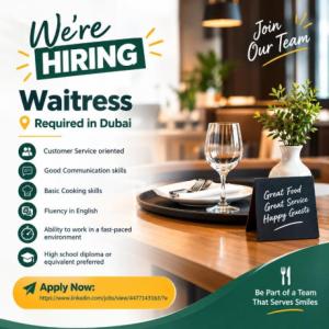 Waitress Required in Dubai