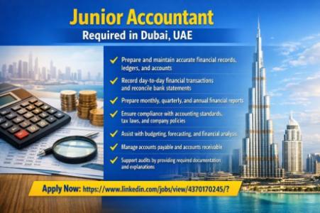 Junior Accountant Required in Dubai