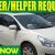 DRIVER/HELPER REQUIRED