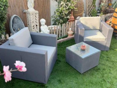 Outdoor sofa set 2 seats and 1 middle table